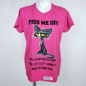 NEW Piss Me Off Funny Angry Cat Quirky Tee #O